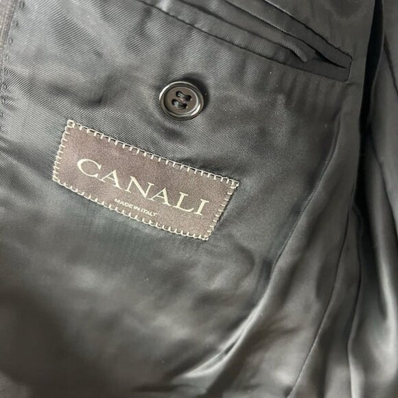 Canali Men 46L US Blazer Two Button Career Suit Jacket Gray Wool Made in Italy - Picture 6 of 12